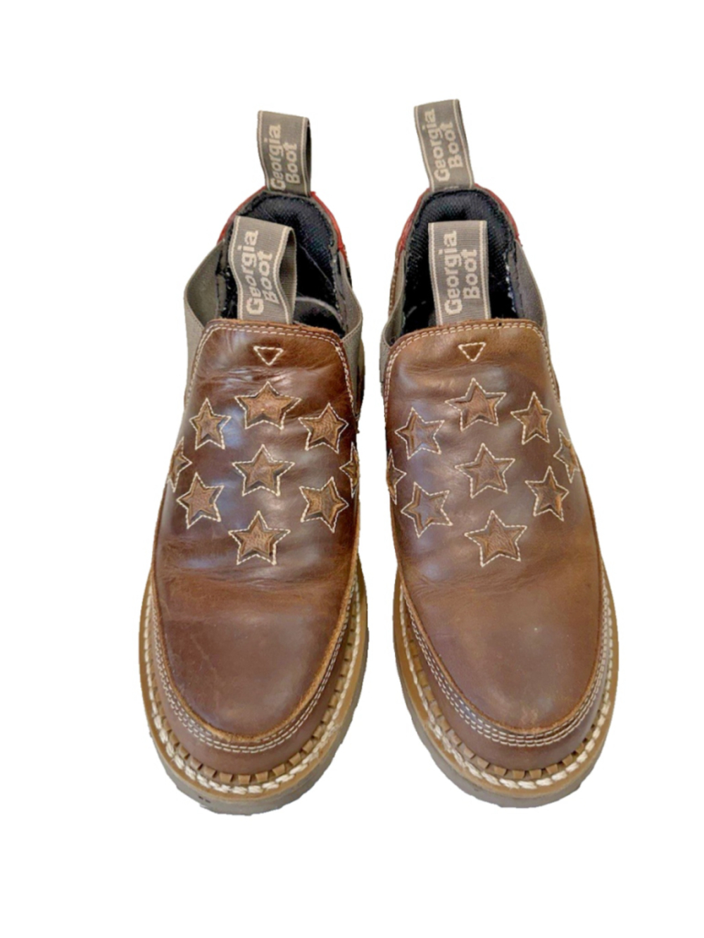 Georgia Boot vintage flag star Romeo Boot dark Brown women's Size 9M